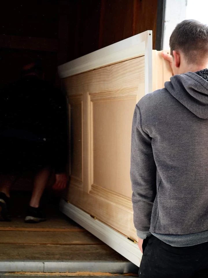 Adept Kitchens and Joinery carrying door (photography: House of Ma)