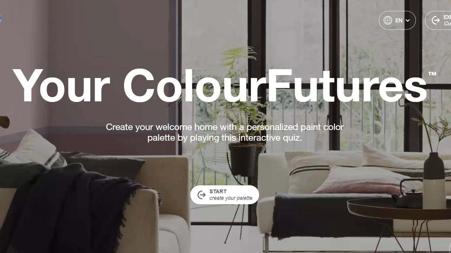 Opening screen for Your ColourFutures game